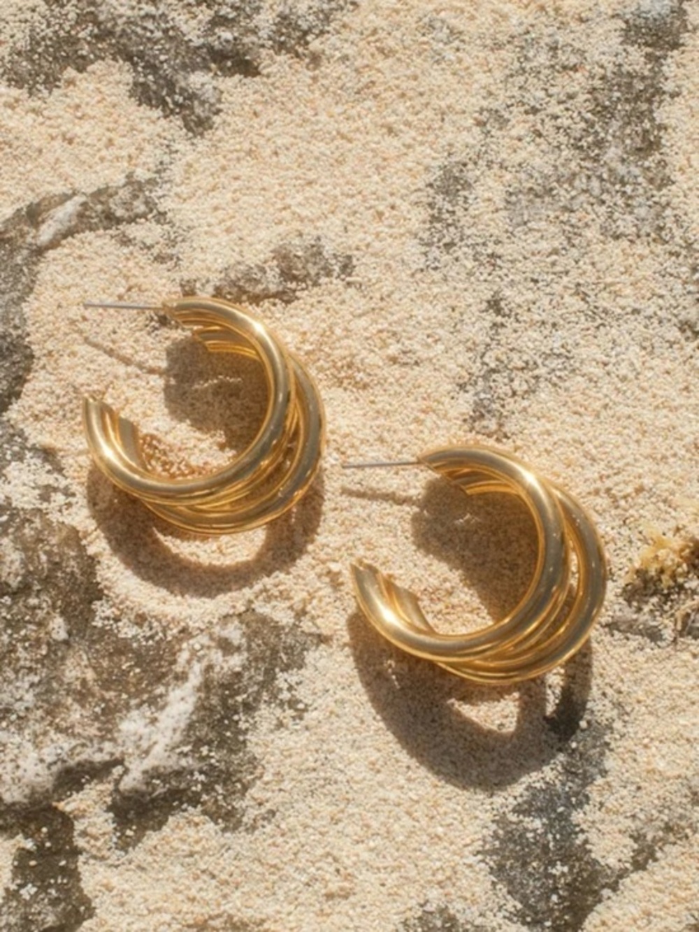 Lulus Three’s a Crowd 24kt Gold Triple Hoop Earrings